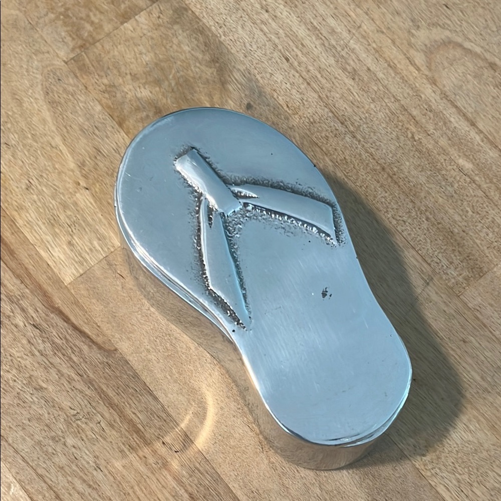 Silver Flip Flop Trinket Box